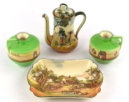 A quantity of Royal Doulton table wares, vases, jugs and similar items, C1930, from the 'Brittany