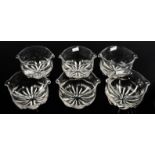 A set of six Victorian glass rinser's with twin lip to rim and a moulded base. Width 14.5cm. (6)
