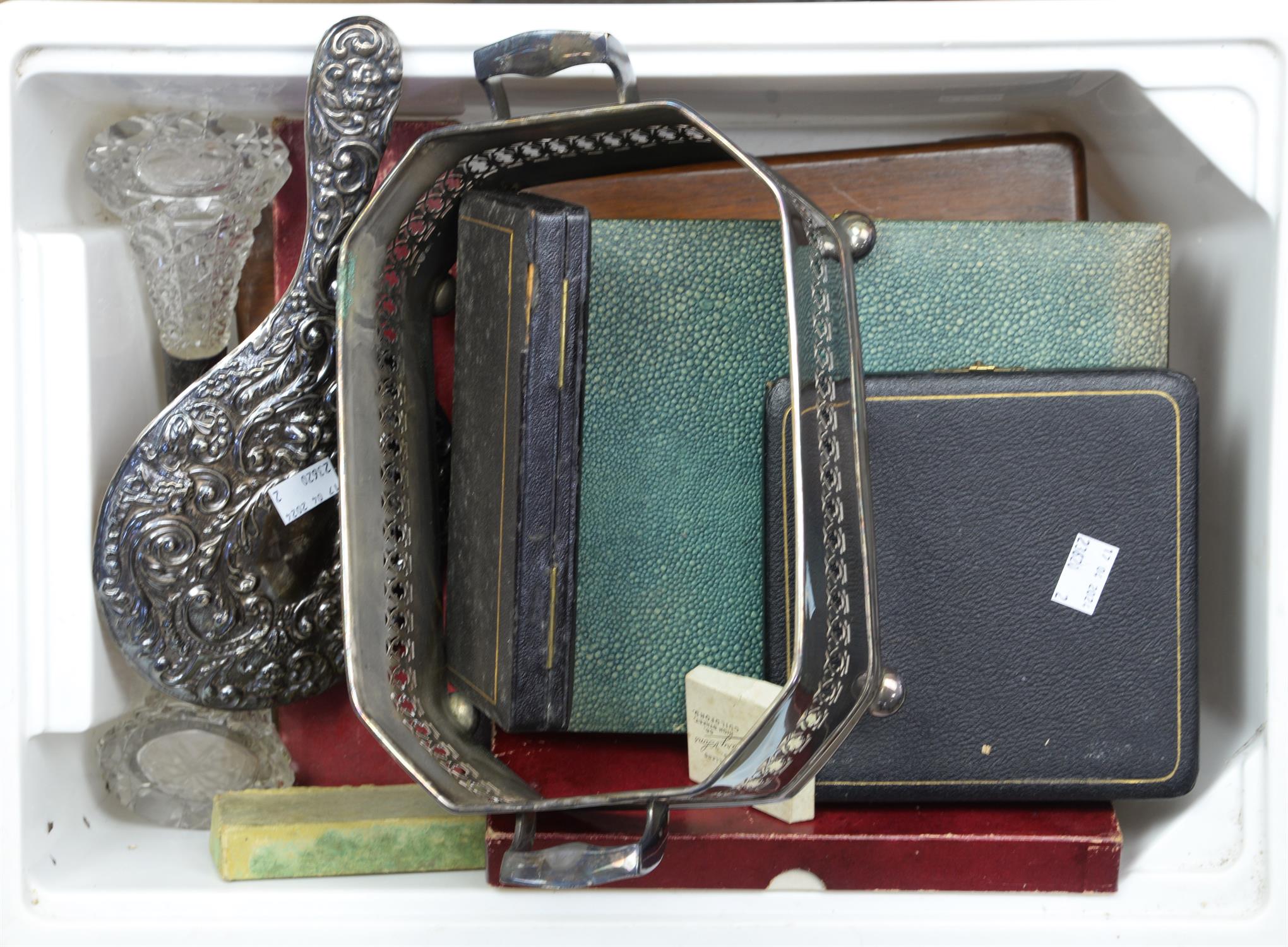 Mixed lot of silver plate and other items to include biscuit barrels, bottle holders and cutlery, - Image 4 of 4