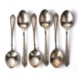 Set of six silver spoons, Mappin & Webb, Birmingham, 1931