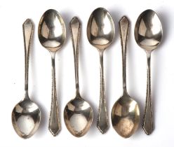 Set of six silver spoons, Mappin & Webb, Birmingham, 1931