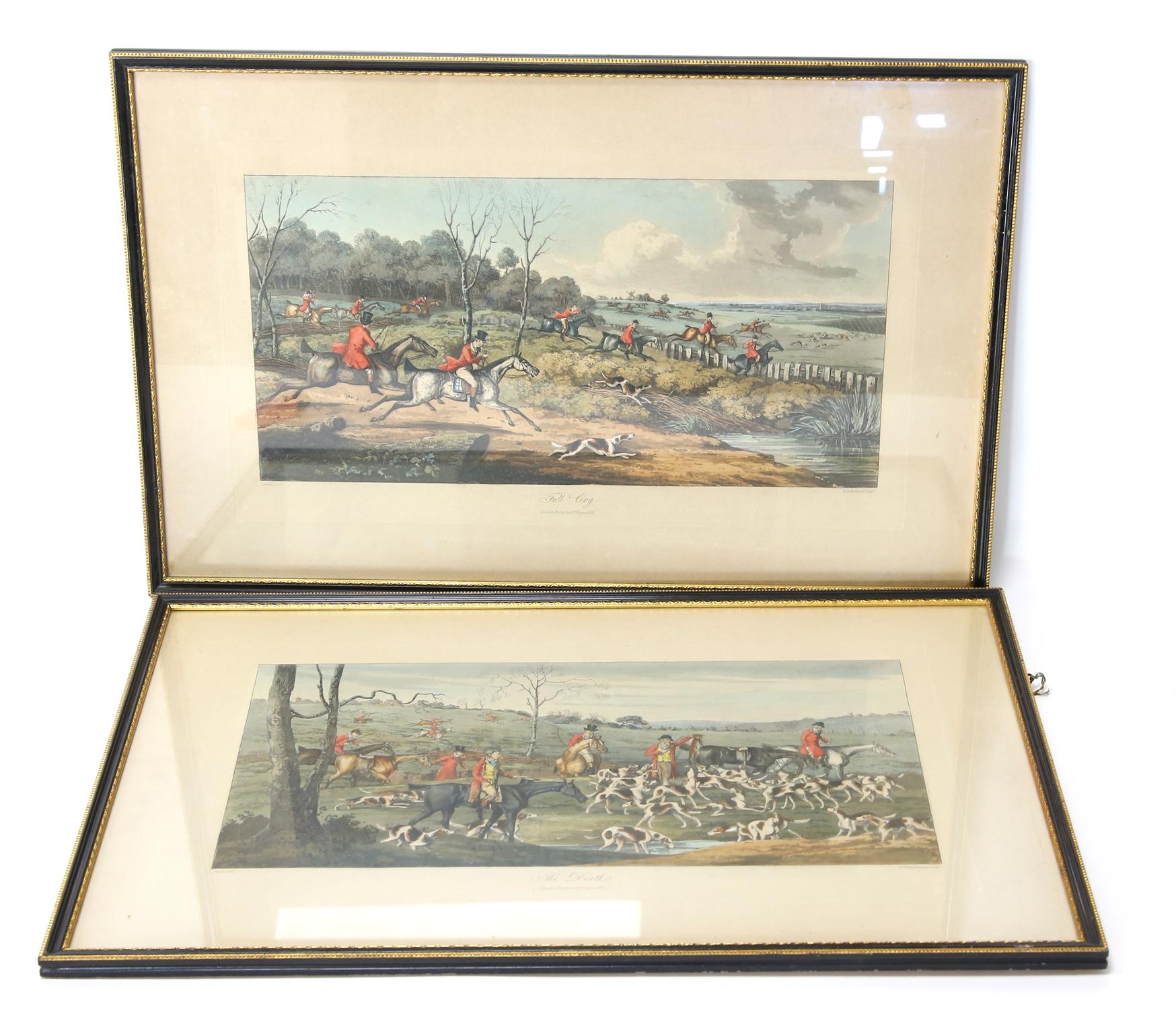 After Henry Alken, 'The Death' and 'The Cry', two aquatint coloured prints by Thomas Sutherland (c.