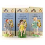 Fourteen Royal Worcester porcelain figures from 'The Days of the Week' series, all boxed. (14)