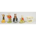 Royal Doulton Rupert bear figures, four boxed figures of Rupert Beat, together with various