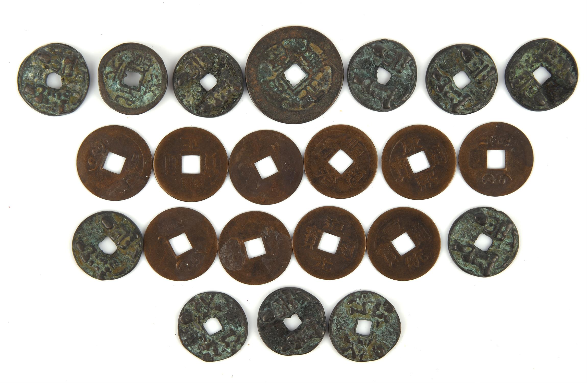 Quantity of Chinese coins and tokens