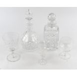 Part suite of Stuart crystal glass, possibly Glengarry Pattern, to include two decanters with