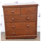 A Victorian mahogany chest of drawers, with two short drawers and two long drawers,