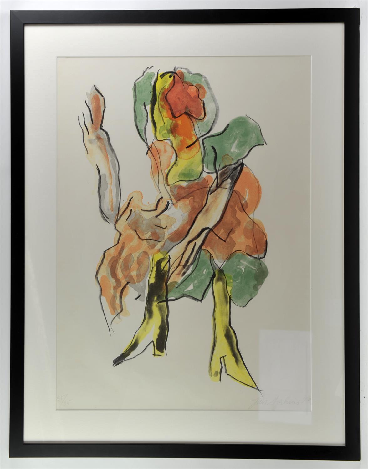 Jan Siehuis? (20th century), Figures, two colour prints, signed and one dated '90 in pencil, - Bild 5 aus 6