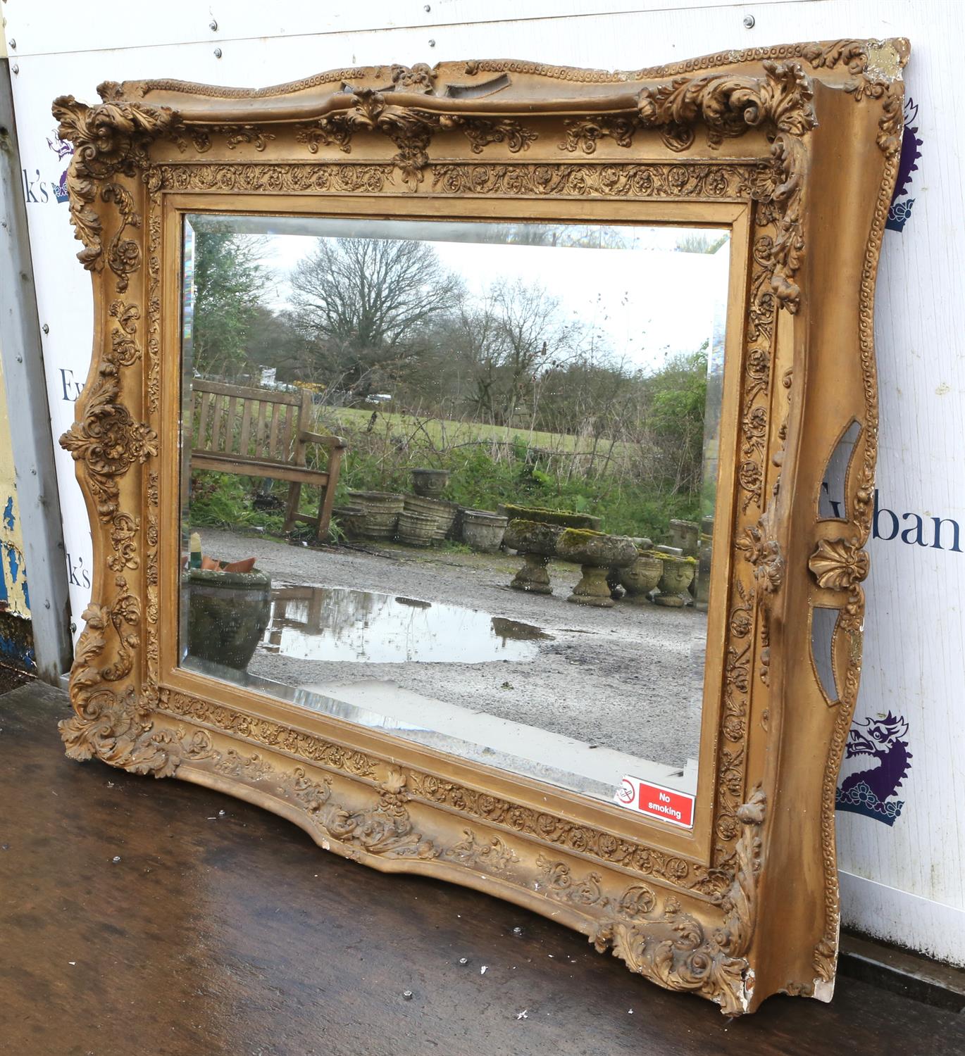 A gilt gesso picture frame, late 19th/early 20th Century, with foliate moulded decoration, - Image 3 of 4