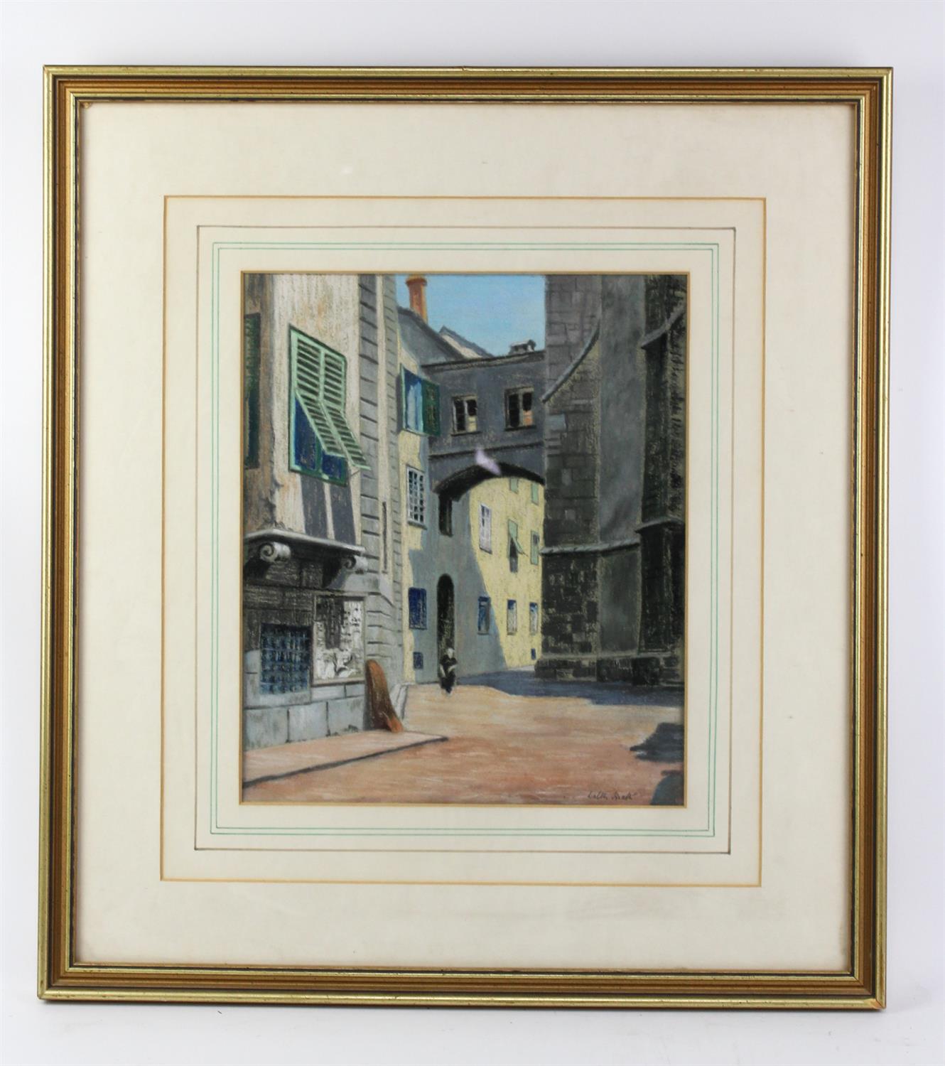 Walter Heath (early 20th century), Street scenes, two, pastel, both signd, one lower left, - Image 2 of 2