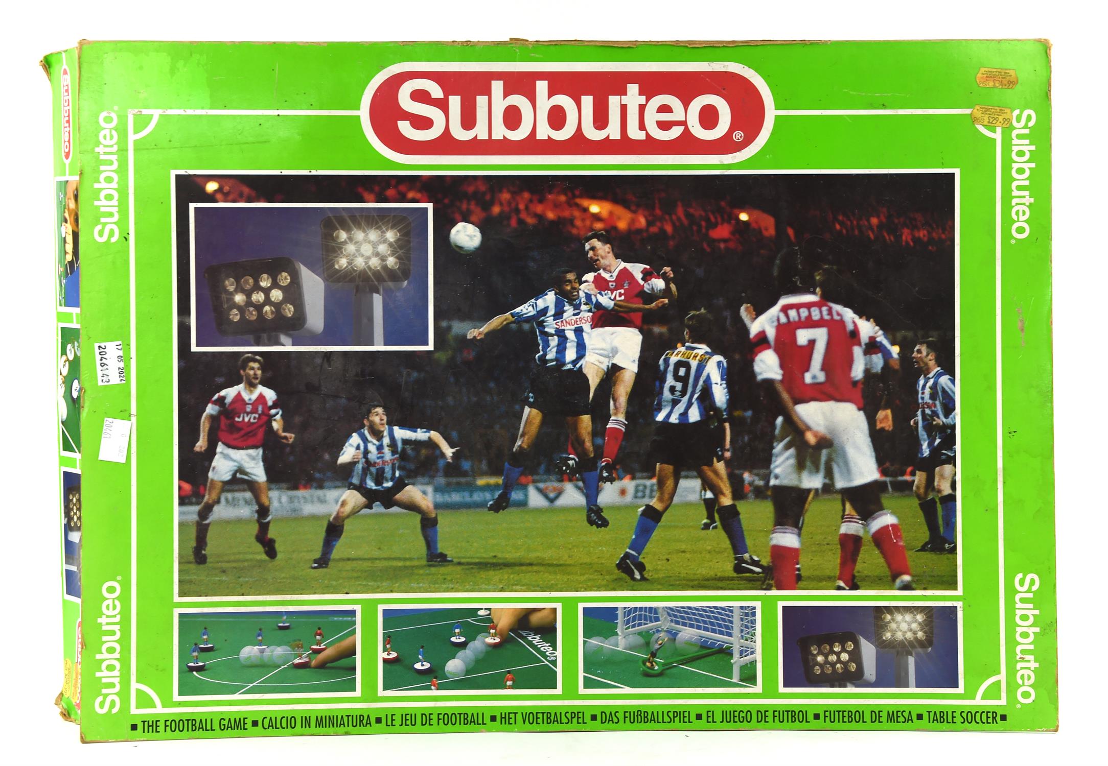 A collection of vintage Subbuteo including ; Euro 96 edition, Club edition, one further boxed game,