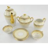 Charles Ahrenfeldt for Limoges, tea service for twelve, in a cream ground with powder blue banding