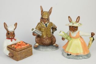 Royal Doulton Bunnikins, various figures, Master manor tea cup, Chef Candy box, Lone Coffee pot,