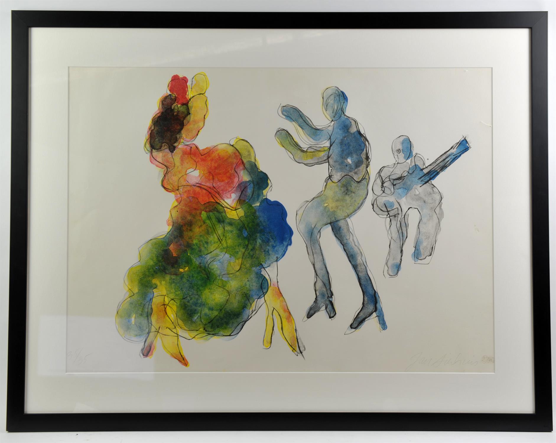 Jan Siehuis? (20th century), Figures, two colour prints, signed and one dated '90 in pencil, - Bild 2 aus 6