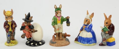 Royal Doulton Bunnikins figure groups in boxes, sixteen figures, to include Grandpa's Story,