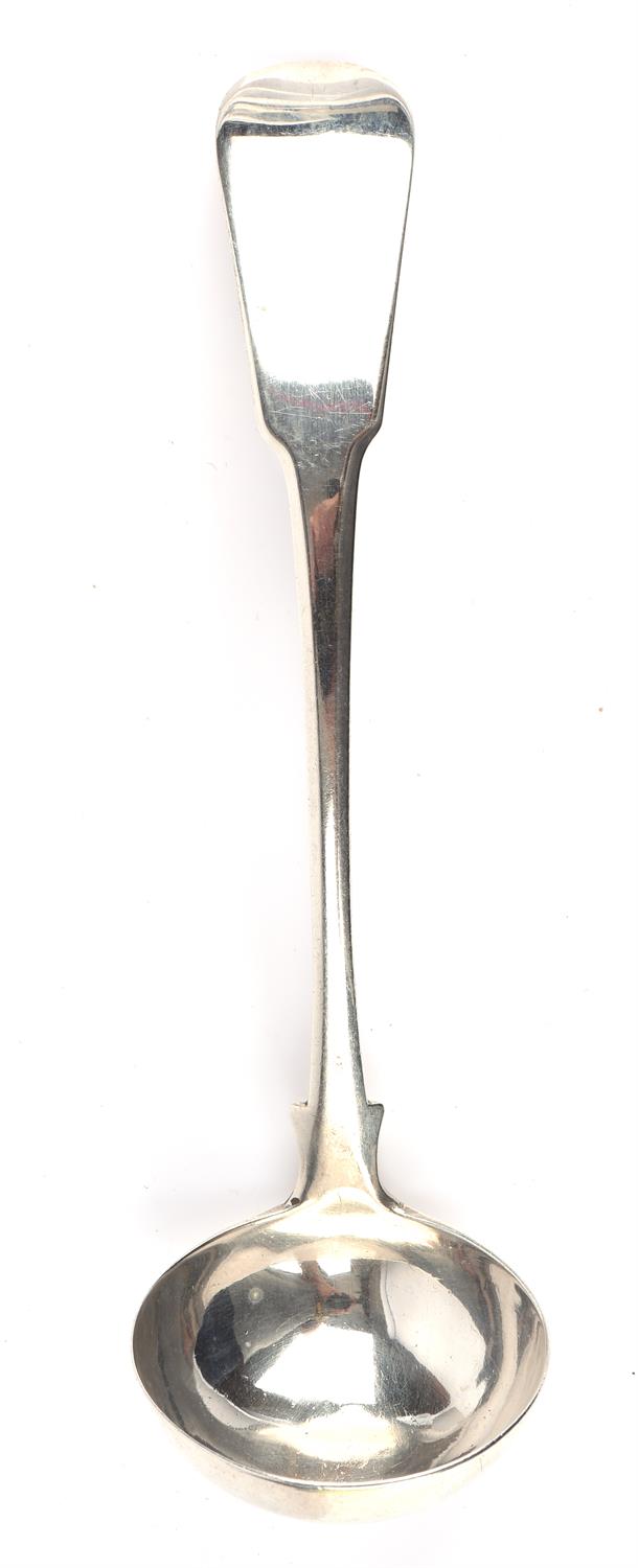 Georgian Scottish silver fiddle pattern sauce ladle, Edinburgh, 1819