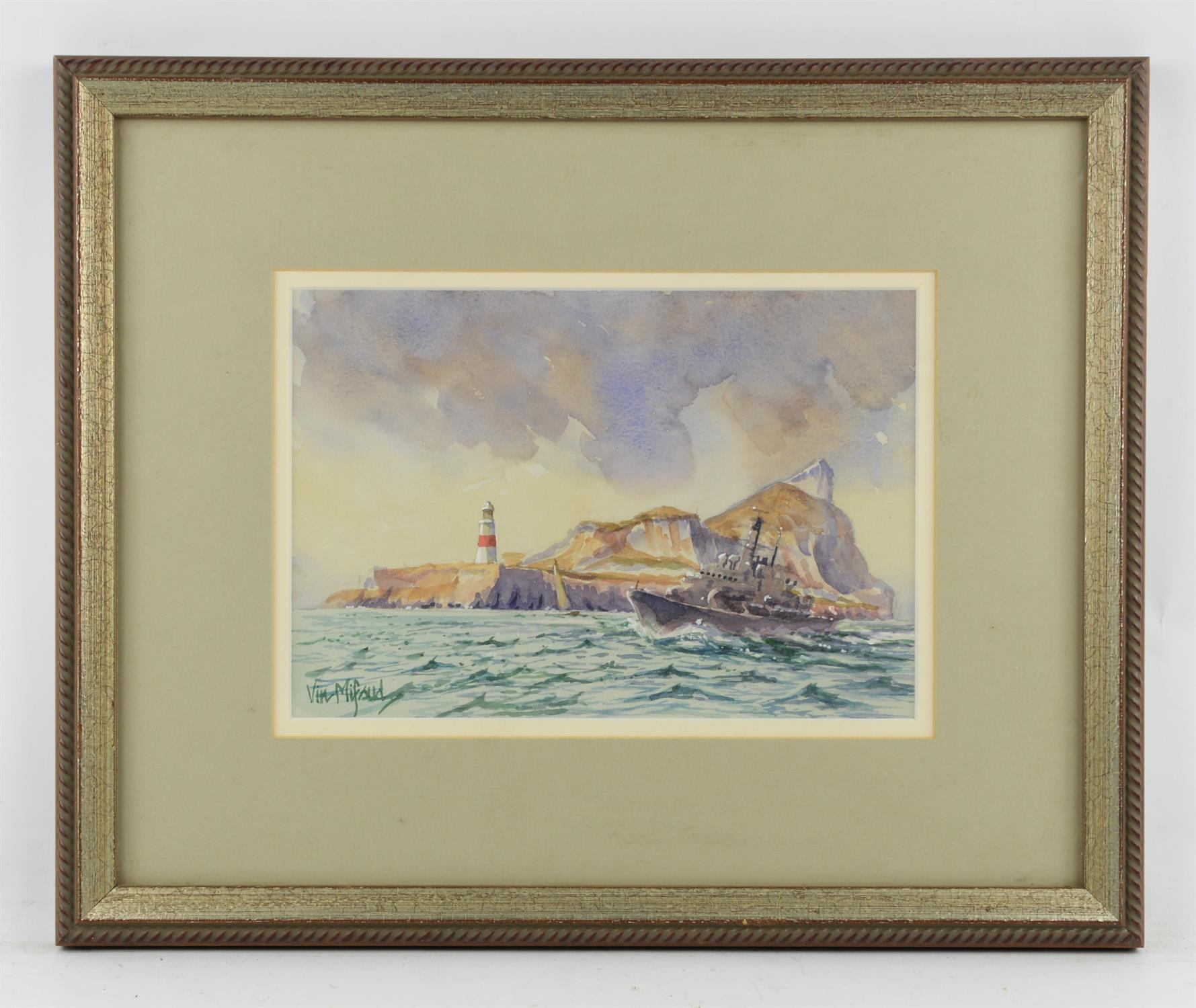 A group of watercolours, including marine views by E. Pickering, Vin Milford and others, - Image 3 of 7