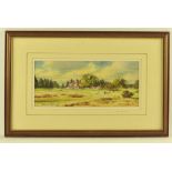 Denis Pannet (b. 1939), ‘Sunningdale’, colour print, signed to the mount, 29 x 13cm.