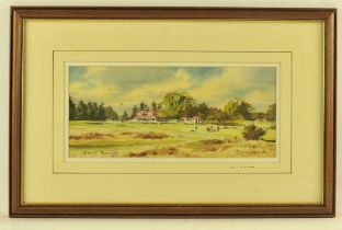 Denis Pannet (b. 1939), ‘Sunningdale’, colour print, signed to the mount, 29 x 13cm.