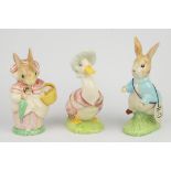 Royal Albert, eight Beatrix potter figures, in boxes, to include Mrs rabbit, the tailor of
