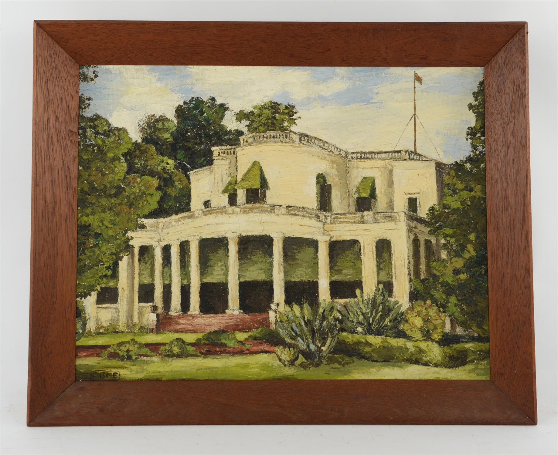 Orme? (20th century), A view of a Colonial residence, possibly India, oil on canvas,