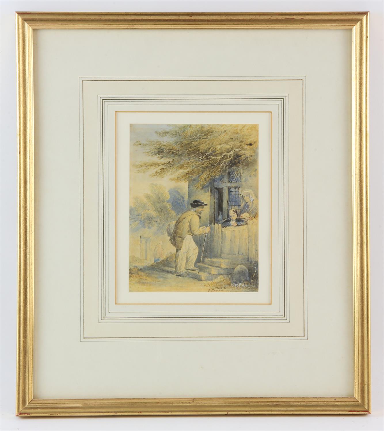 George Earp (British, 19th century), At the cottage door, watercolour, signed lower centre, 15. - Image 2 of 4