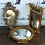 A Regency giltwood and verre eglomise pier mirror, mirror plate bevelled, upper panel cracked,
