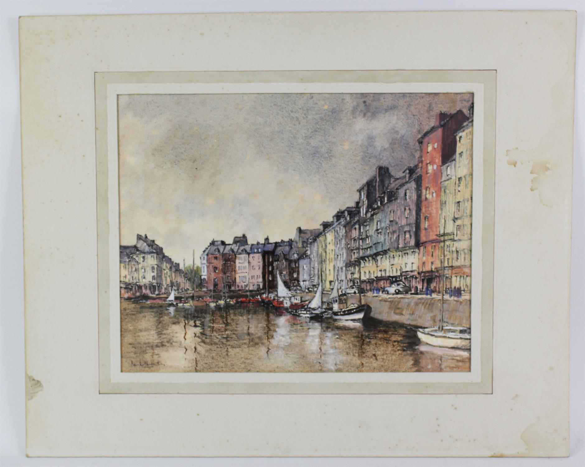 Bob Hartley (1933-1996), Harbour View, Watercolour and gouache, Signed lower left, 33 x 26cm.