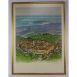 Martin **** (20th century), View of a Continental Walled Town, limited edition lithograph 19/175,