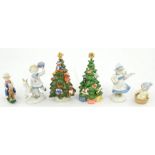 A quantity of Royal Copenhagen porcelain collectables comprising seventeen Christmas models and