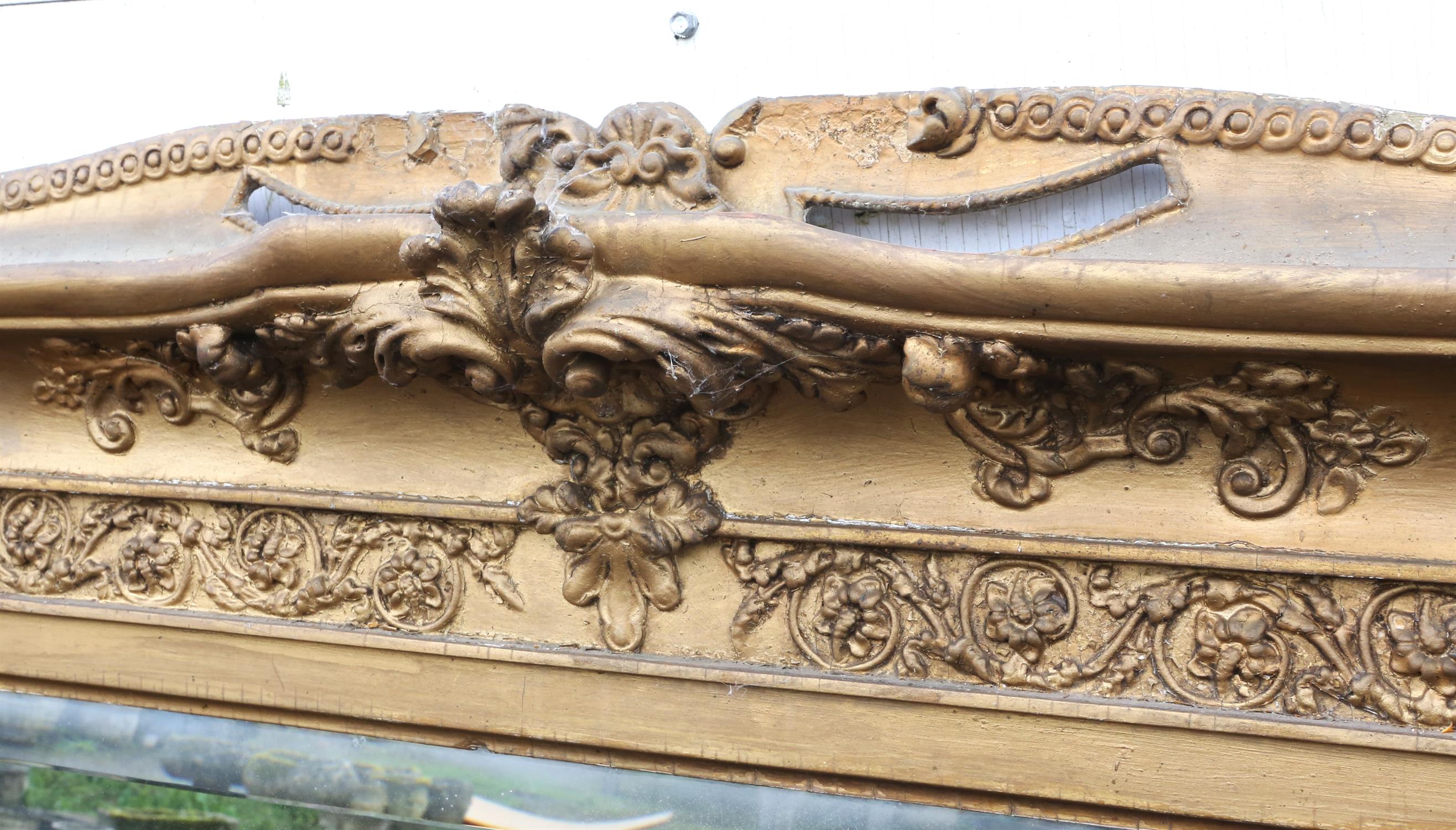 A gilt gesso picture frame, late 19th/early 20th Century, with foliate moulded decoration, - Image 4 of 4