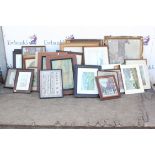 A group of assorted watercolours and prints, including watercolours by George Hart-Taylor, J.