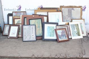 A group of assorted watercolours and prints, including watercolours by George Hart-Taylor, J.