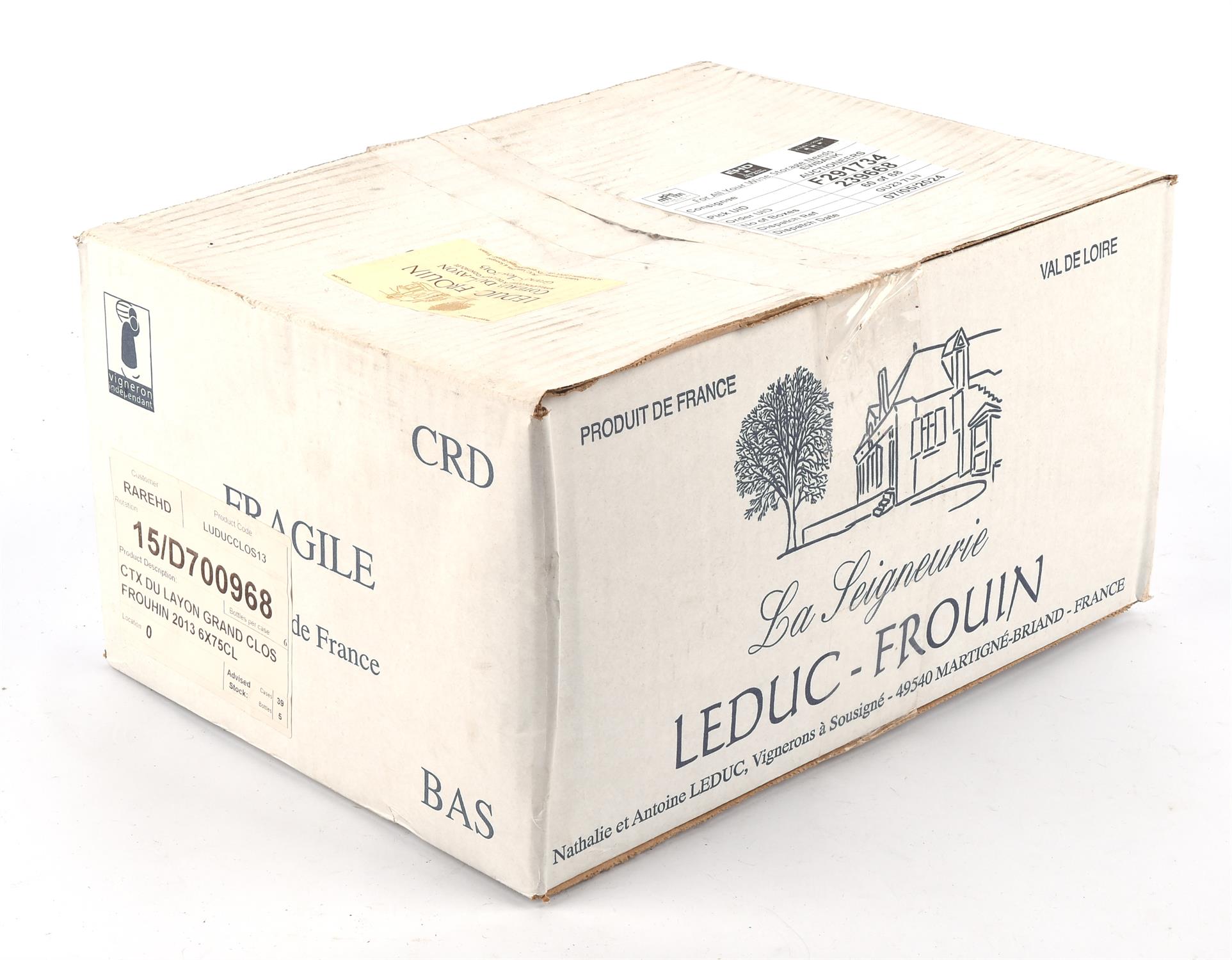 Loire Wines, Couteaux du Layon Grad Clos Leduc Frouin 2013, six bottles (6) - Image 2 of 2