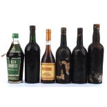 Mixed group of spirits, Napoleon Reserve Particuliere, Godet Frere Cognac, Pierre Croizet cognac