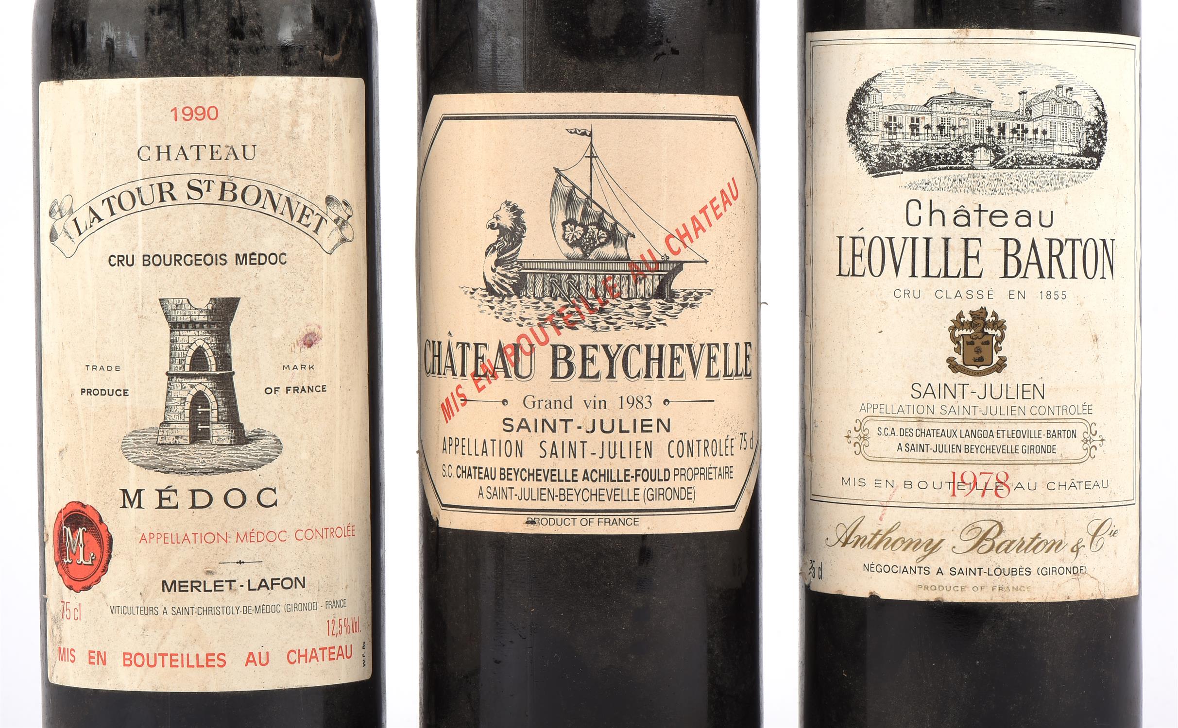 Bordeaux wines, Chateau Leo Barton St Julian 1978, Chateau Beychevelle St Julian 1983, - Image 2 of 3