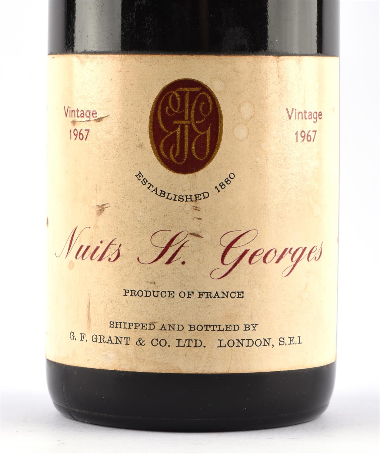 Burgundy wines, Nuits St George, G F Grant and Co. Ltd, 1967, 1 bottle (1) - Image 2 of 3