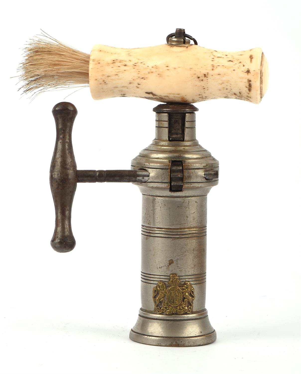 Patent corkscrew, 19th Century, with a bone handle, 26cm extended