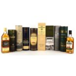 Whiskey, Cardhu 12year, Speyside 12yr (2 bottles), Glenfiddich Special Reserve, Glenfiddich 15yr,