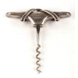 Asprey & Co., a silver cork screw, London 2002, Jubilee marked, the handle with twisted rope