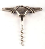 Asprey & Co., a silver cork screw, London 2002, Jubilee marked, the handle with twisted rope
