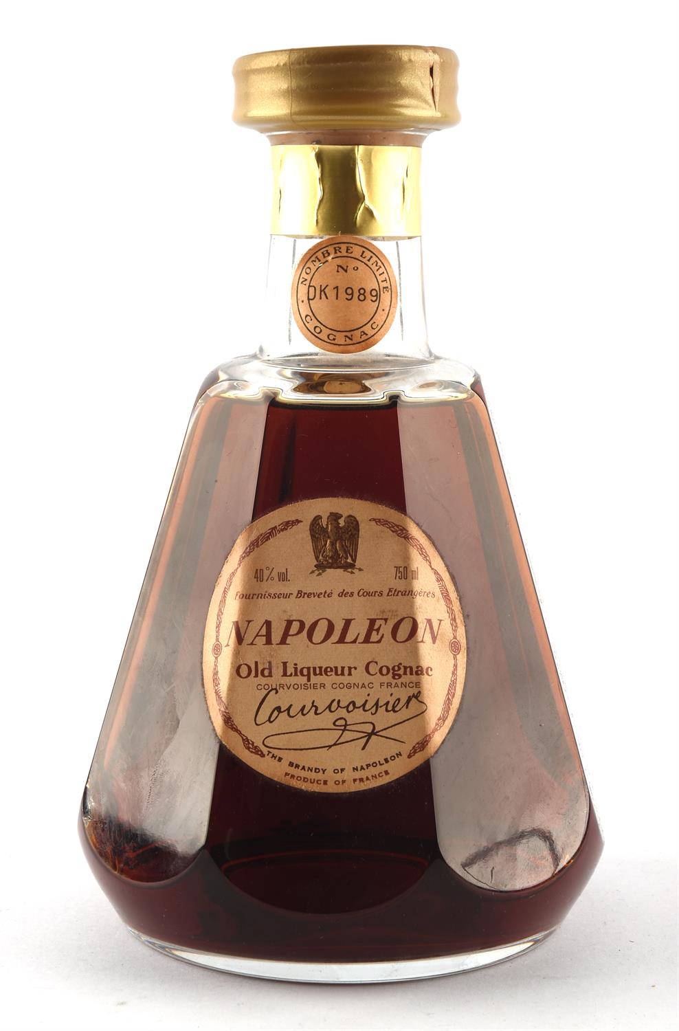 Cognac, Napoleon Old Liqueur, numbered to neck DK 1989, in a presentation case, with a Baccarat