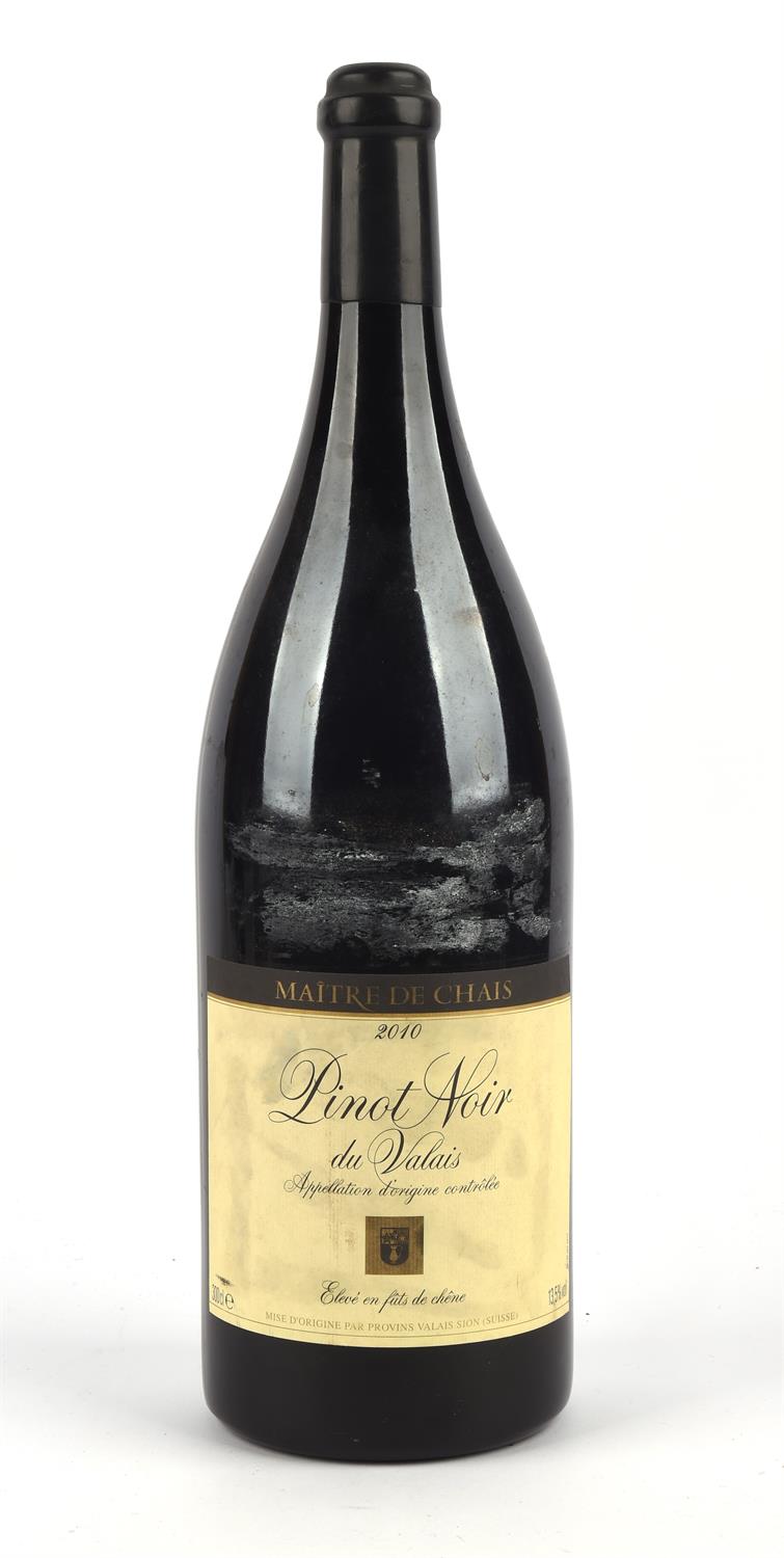Swiss wines, Pinot noir du Valais 2010, Maitre de Chais, double magnum