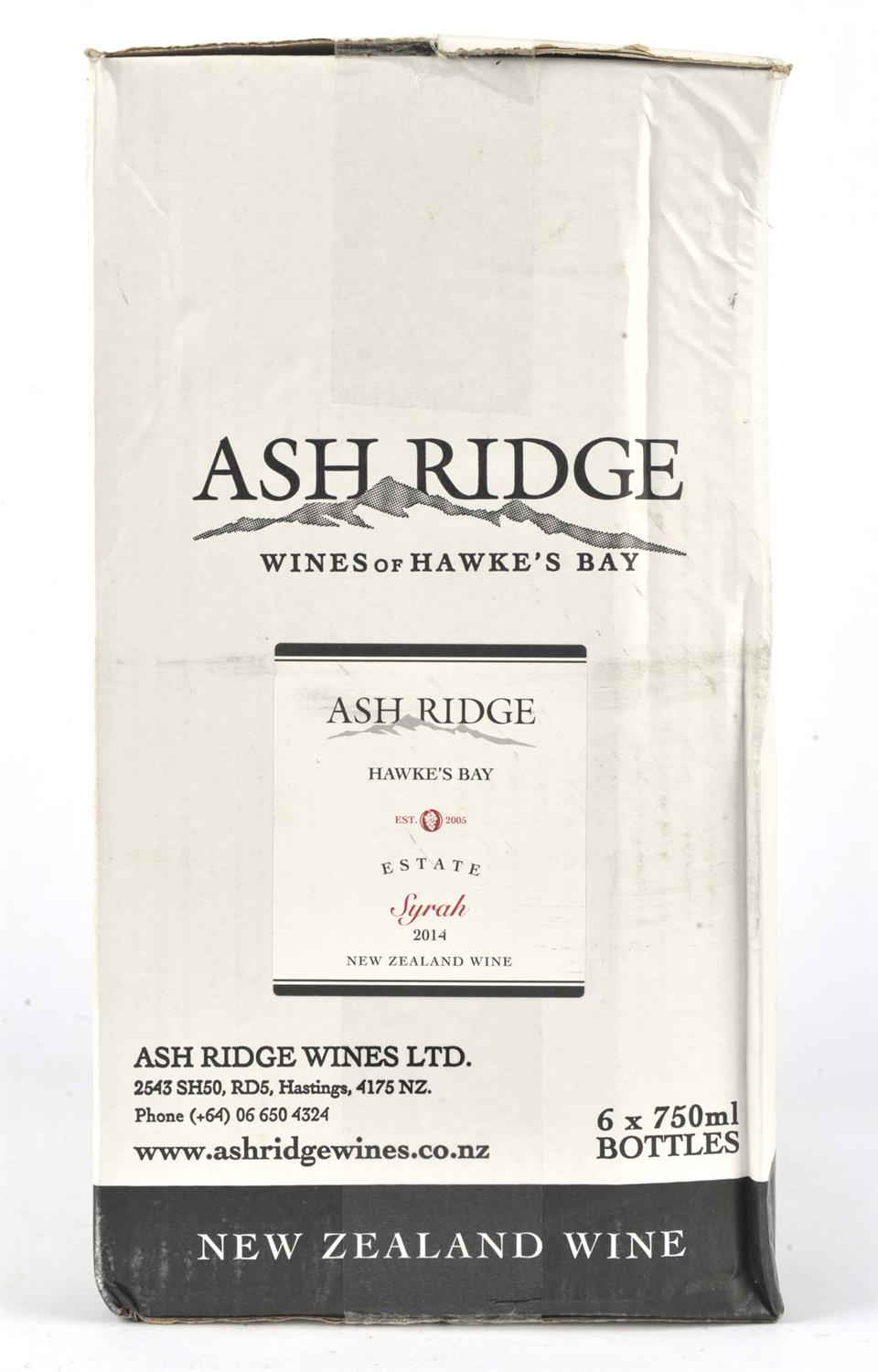 New Zealand wine, Ash Ridge Premium Estate Syrah 2014, six bottles (6) Note: This wine has been