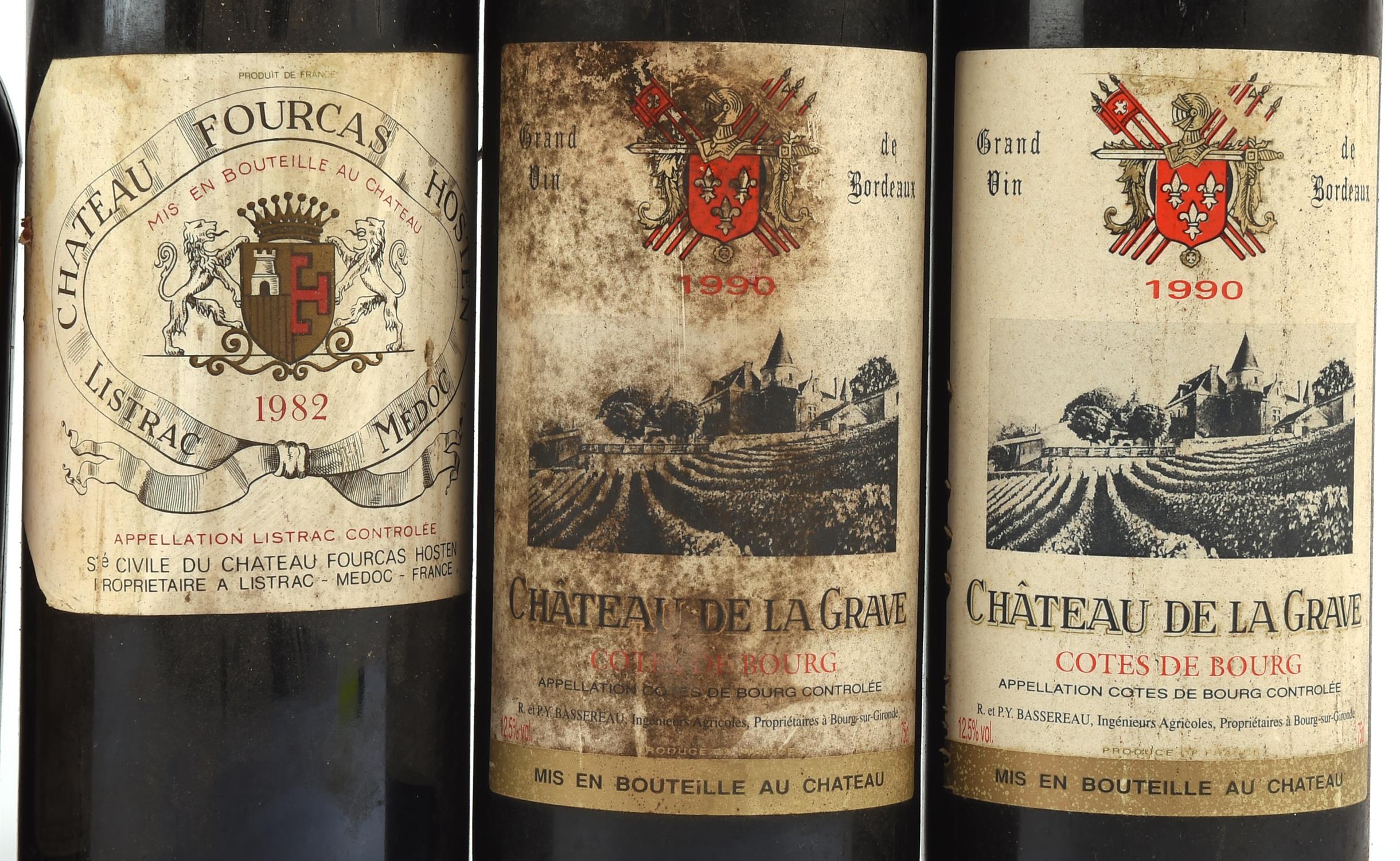 Bordeaux wines, Chateau de la Graves, Cotes de Bourg 1990, three bottles, Chateau Vieux Bonneau - Image 7 of 8
