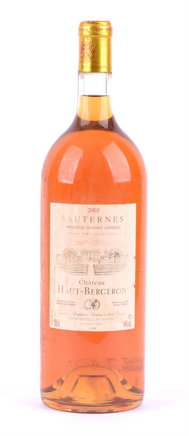 Sauternes, Chateau Bergeron 2003, magnum, and Chateau Climens, Barsac, 1998, 4 half bottles (5)