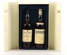 Talisker 10 year single malt and Cragganmore 12 year single malt whisky in presentation box,
