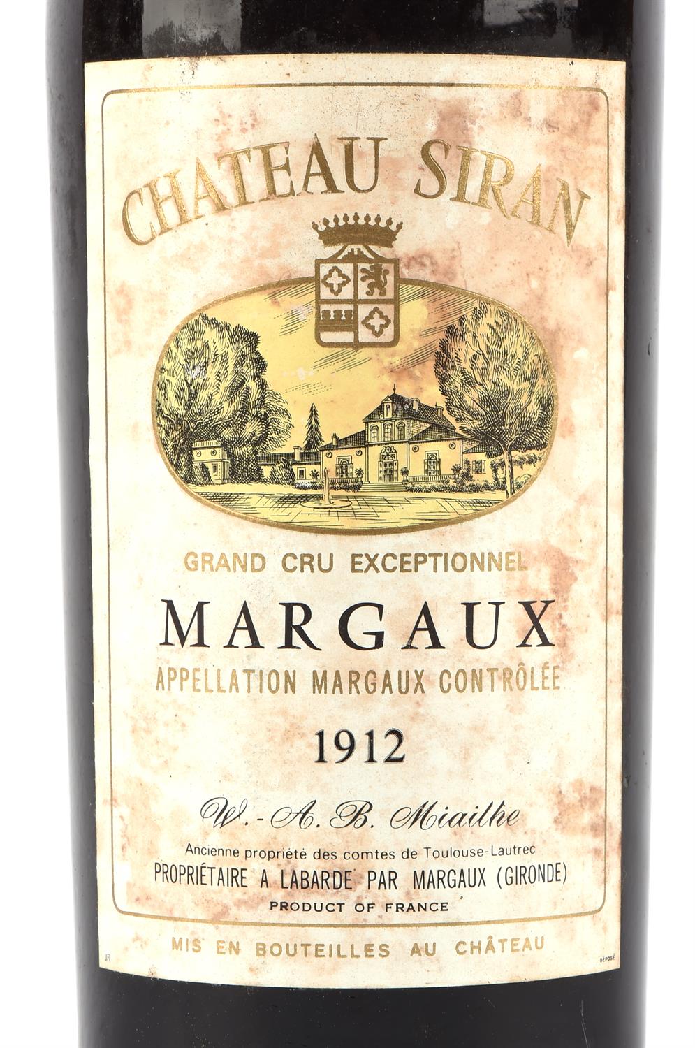 Bordeaux wines, Chateau Siron 1912, Grand Cru Margaux, 1 bottle - Bild 2 aus 3