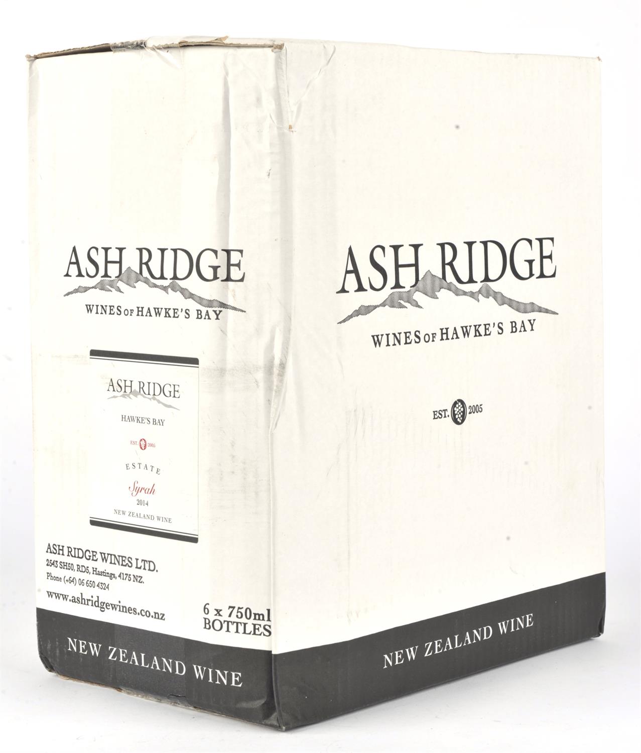 New Zealand wine, Ash Ridge Premium Estate Syrah 2014, six bottles (6) Note: This wine has been - Image 2 of 2
