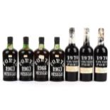 Port, four bottles 1963 Messias port and three bottles of 1970 Gonzalez vintage port.